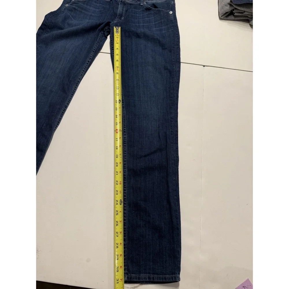 Hudson Jeans Womens Size 31 Blue Denim Dark‎ Wash Collin Flap Skinny Made In USA